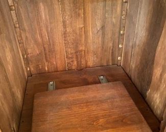 (F6) Measures 24" wide x 21" deep x 35" tall. Has 1 adjustable shelf that also has a pull out.  Solid Wood. Asking $75. 