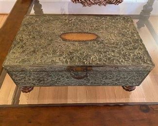 Velvet lined box - measures 18.5" wide x 11" deep x 7.25" tall Asking $40. 