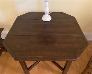 (F7) Solid Wood Antique Side Table. Top measures 30" x 30" x 26" tall. Solid piece but light weight wood. Asking $125. 