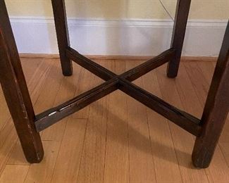 (F7) Solid Wood Antique Side Table. Top measures 30" x 30" x 26" tall. Solid piece but light weight wood. Asking $125. 