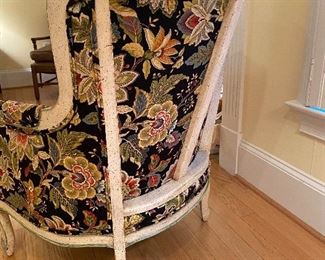 (F9) Statement Chair! Gorgeous Pattern! Outside of Arms are 28" wide. 32.5" deep. Floor to top is 38". Floor to Seat is 18.5". Asking $175. 