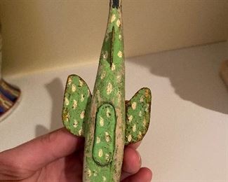 7" long carved fish decoy. Wood & Metal Folk Art. Asking $20. 