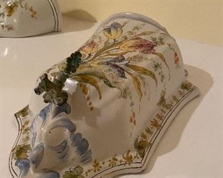 Matching Wall Pocket & Fountain Made in Italy.  Pocket is 15" wide x 8" tall. Fountain is 10" wide x 17" tall. Asking $225 for the pair. 