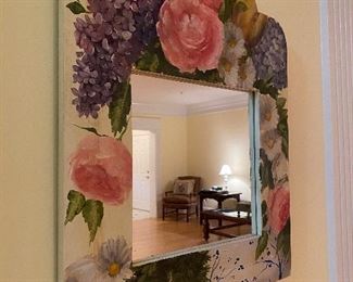 Hand Painted Floral Wall Mirror 19" wide x 23" tall. Asking $45. 