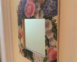 Hand Painted Floral Wall Mirror 19" wide x 23" tall. Asking $45. 