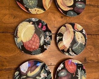 6" Exotic Fruit Plates Limoges by Phillip Deshoulieres. Asking $30. 