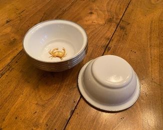 Metal crab enamel bowls. Set of 6. $12. 