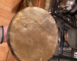 9.5" long x 9.5" tall. Brass tea kettle. Asking $30. 