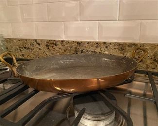 14" long x 8" wide copper handled dish (fish pot?) asking $50. 