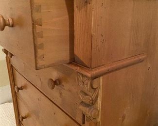 (F11) Pine dresser Measures 32" wide x 19" deep x 4' tall. Asking $225. 