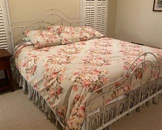 (F13) $150. Metal Iron King Bed Frame. Center Height of Footboard is 37" tall. Center of Headboard is 53.5".  Mattress not included.  