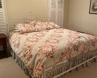 (F13) $150. Metal Iron King Bed Frame. Center Height of Footboard is 37" tall. Center of Headboard is 53.5".  Mattress not included.  