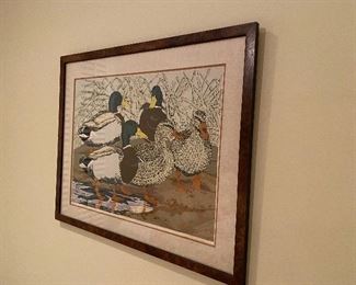 Framed Ducks measure 31" wide x 25" tall. 