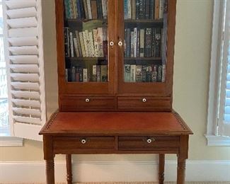 (F16) $450. Slant Front Desk with Bookcase top. (Very gently used leather on slant top.) Has 3 shelves which are adjustable. Assembled it is 78" tall x 40' wide x 28" deep. Base is 30.5" tall. Top is 47" tall x 12" deep. *Excellent* condition - another absolute statement piece for your home. Asking $450. 