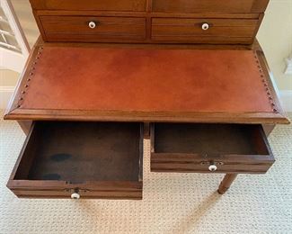 (F16) $450. Slant Front Desk with Bookcase top. (Very gently used leather on slant top.) Has 3 shelves which are adjustable. Assembled it is 78" tall x 40' wide x 28" deep. Base is 30.5" tall. Top is 47" tall x 12" deep. *Excellent* condition - another absolute statement piece for your home. Asking $450. 