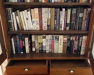 (F16) $450. Slant Front Desk with Bookcase top. (Very gently used leather on slant top.) Has 3 shelves which are adjustable. Assembled it is 78" tall x 40' wide x 28" deep. Base is 30.5" tall. Top is 47" tall x 12" deep. *Excellent* condition - another absolute statement piece for your home. Asking $450. 