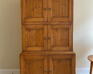 (F17) Asking $250. LARGE Armoire. Assembled it measures 90.5" tall. Top Piece is 45" wide at the main part and 51" at the top. 25" deepest x 22" deep at the main.Base 36" where it separates to move x 48.5" x 24" deep. YOU NEED AT LEAST 2 STRONG PEOPLE TO MOVE. I'm happy to be an extra set of eyes or open doors but this baby is BIG & HEAVY. PLEASE arrange appropriate help or hire movers. 