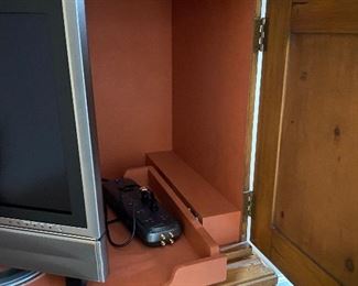 (F17) Asking $250. LARGE Armoire. Assembled it measures 90.5" tall. Top Piece is 45" wide at the main part and 51" at the top. 25" deepest x 22" deep at the main.Base 36" where it separates to move x 48.5" x 24" deep. YOU NEED AT LEAST 2 STRONG PEOPLE TO MOVE. I'm happy to be an extra set of eyes or open doors but this baby is BIG & HEAVY. PLEASE arrange appropriate help or hire movers. 