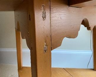 (F18) 34" round x 27" tall. (Unmarked but very similar to the Lane Cricket Table) Asking $125. 