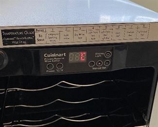 Cuisinart 6 bottle wine chiller 11" wide x 21" deep x 16" tall. Asking $75. 