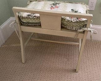 (F20) $45. Sturdy Bench with cushion. Bench is 23" wide x 15.5" deep x 23" tall without cushion. 