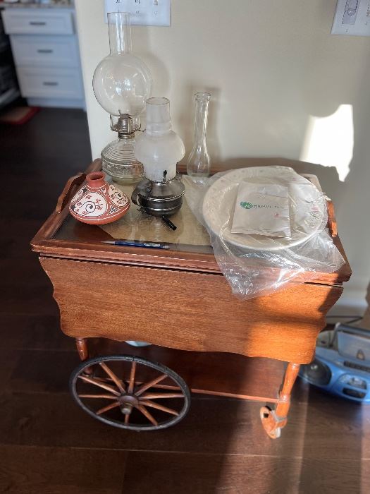 Antique serving cart 