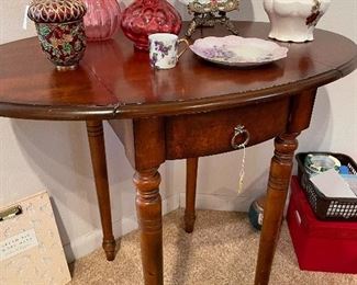 Beautiful side table and glassware 