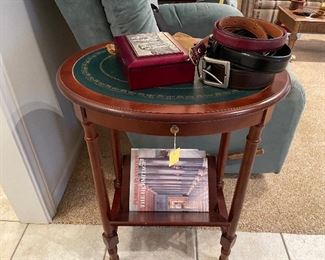 Leather top antique table 