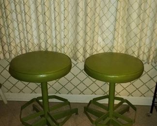 Vintage Avocado Green Stools