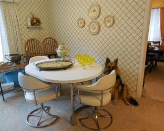 The coolest, vintage Chrome and White Dinette Set!!!