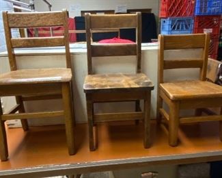 Vintage oak, some maple, children’s chairs, more than pictured 