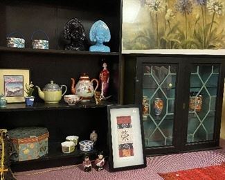 Oriental collectibles 
Cute lighted display cabinet 