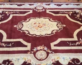 9'x12' 6" Rectangle wool rug by Royal Palace Rug in the  "French Savonnerie" pattern.