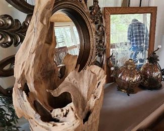 Driftwood and two mirrors
