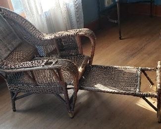 Antique Wicker chaise Loungs