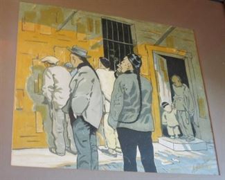Original Painting by Arthur Burnside Dodge, who specialized in painting LA Chinatown in the 1920's and 30's.  Listed