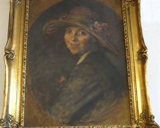 Lovely 1920's Orig. Oil Portrait of a Young Lady