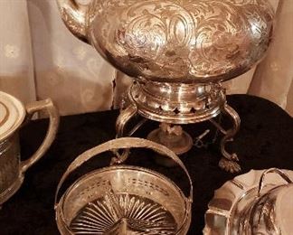 Victorian Silver Plate Pot on a Stand