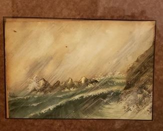 "Breakers" Orig. Watercolor, signed