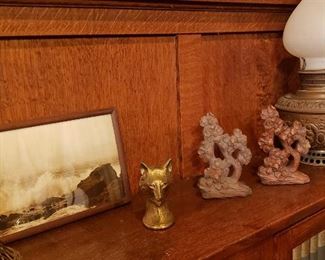 Pair of Arts & Crafts Pierce-Carved Bookends.  Fox SOLD