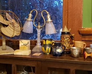 Vintage Stein and misc..  Lamp SOLD