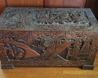 1920's Chinese Carved Camphor Chest