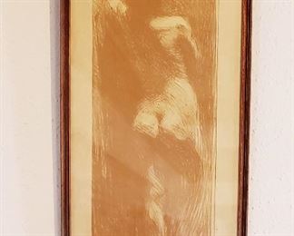 "Nude" Orig. Etching by Carlo Wostry, listed