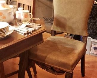 One of the 8 Side Chair and Two Armchairs to the Dining Set