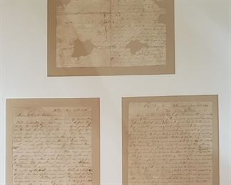 Three Letters from a Confederate Soldier, dated 1863, writing about his time in Military prison