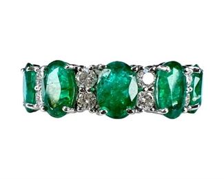 Brand New 14K Emerald and Diamond Ring