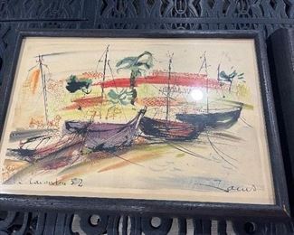Mid century artist, signed, watercolor
