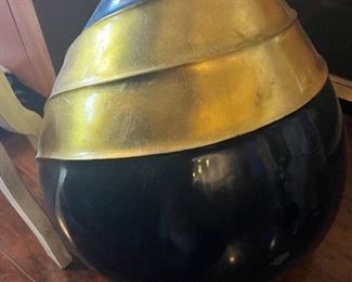 Black Laquer & Gold Vase