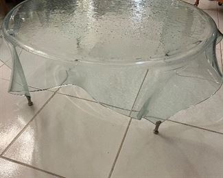 Vintage Handkerchief Italian Murano Glass Coffee table