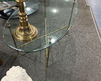 Faux Bamboo MCM Thick Glass Coffee Table